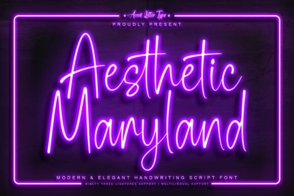 Aesthetic Maryland: A Premium Script Font for Elegant Brand Identity