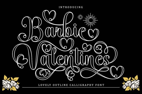 Barbie Valentines Outline: The Elegant Script Font for Crafters